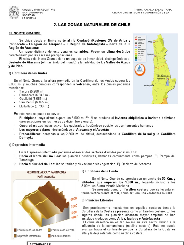 Características del Norte Grande y Chico | PDF | Andes | Geomorfología