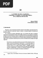 La Teoría Teatral Clasicista. Unidades, Catarsis y Acción Discursiva en la Berenice de Racine