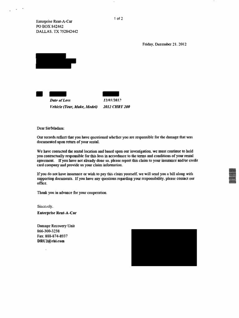 Enterprise Rent-A-Car Invoice To Faye Alexis | PDF | Car Rental ...