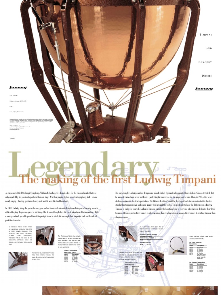 Ludwig Timpani Catalog Drum Kit Drumming