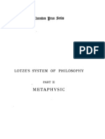 Hermann Lotze Metaphysics Ontology, Cosmology, and Psychology - Volume 1