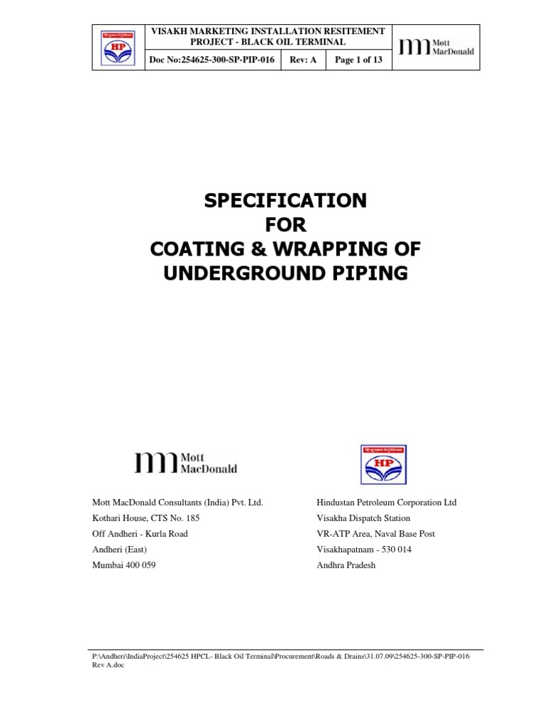 Specification Coating and Wrapping | PDF | Business