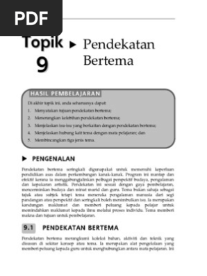 Topik 9 Pendekatan Bertema Pdf Topik 9 Pendekatan Bertema Topik 9 Pendekatan Bertema Pengenalan Pendekatan Bertema Seringkali Digunapakai Untuk Course Hero