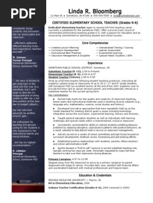 Teacher resume