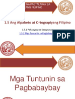 Pangkat V - Alpabeto at Ortograpiyang Filipino - Mga Tuntunin Sa Pagbabaybay - FRESNIDO, John Benjamin