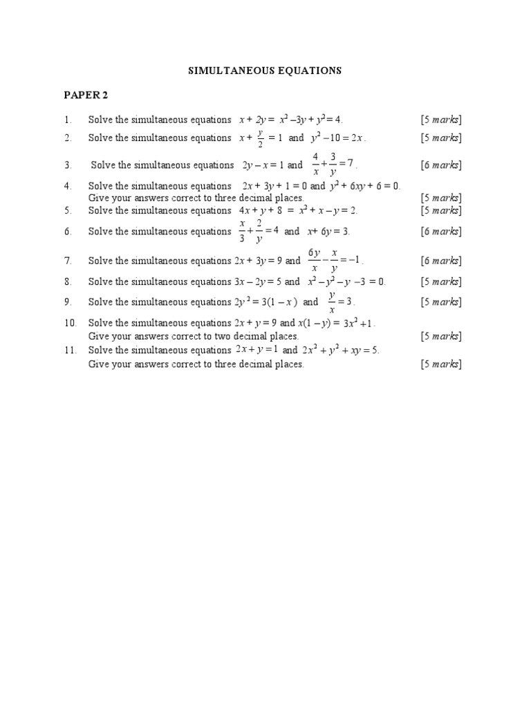 Solving Simultaneous Equations Guide | PDF | Language Arts & Discipline ...