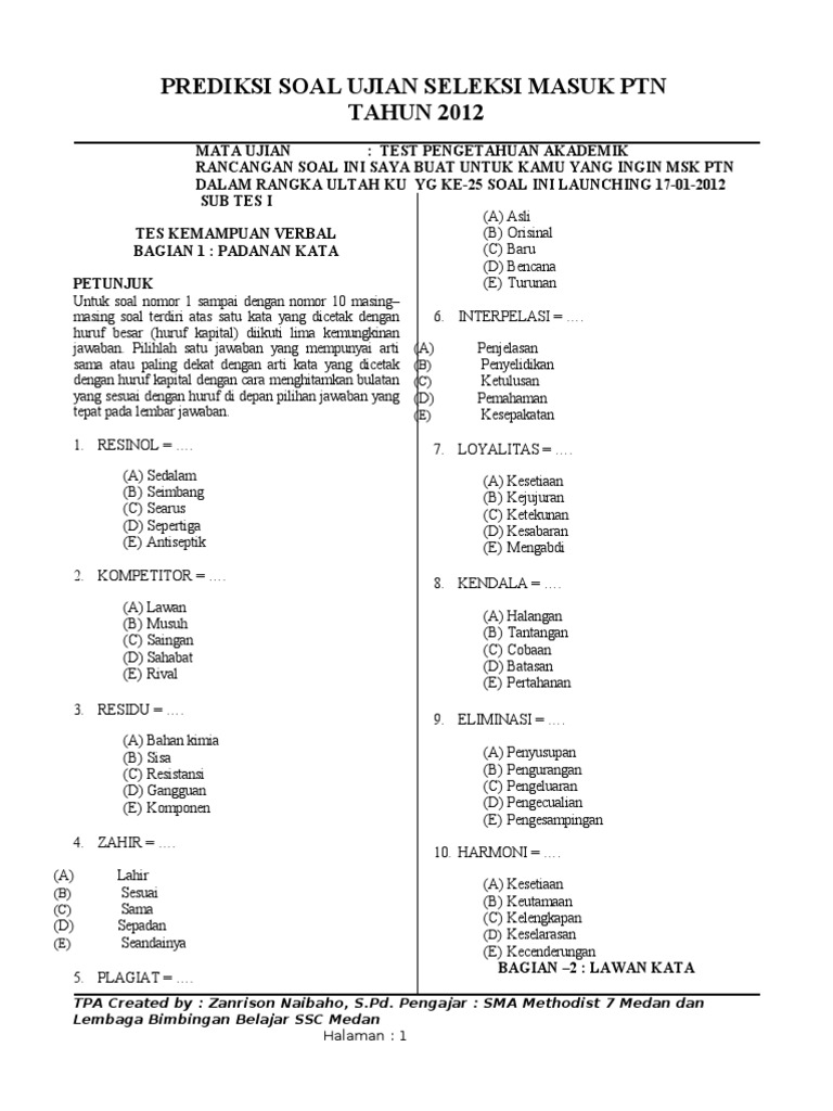 Soal Tpa Lpdp Pdf