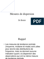 Mesures de Dispersion