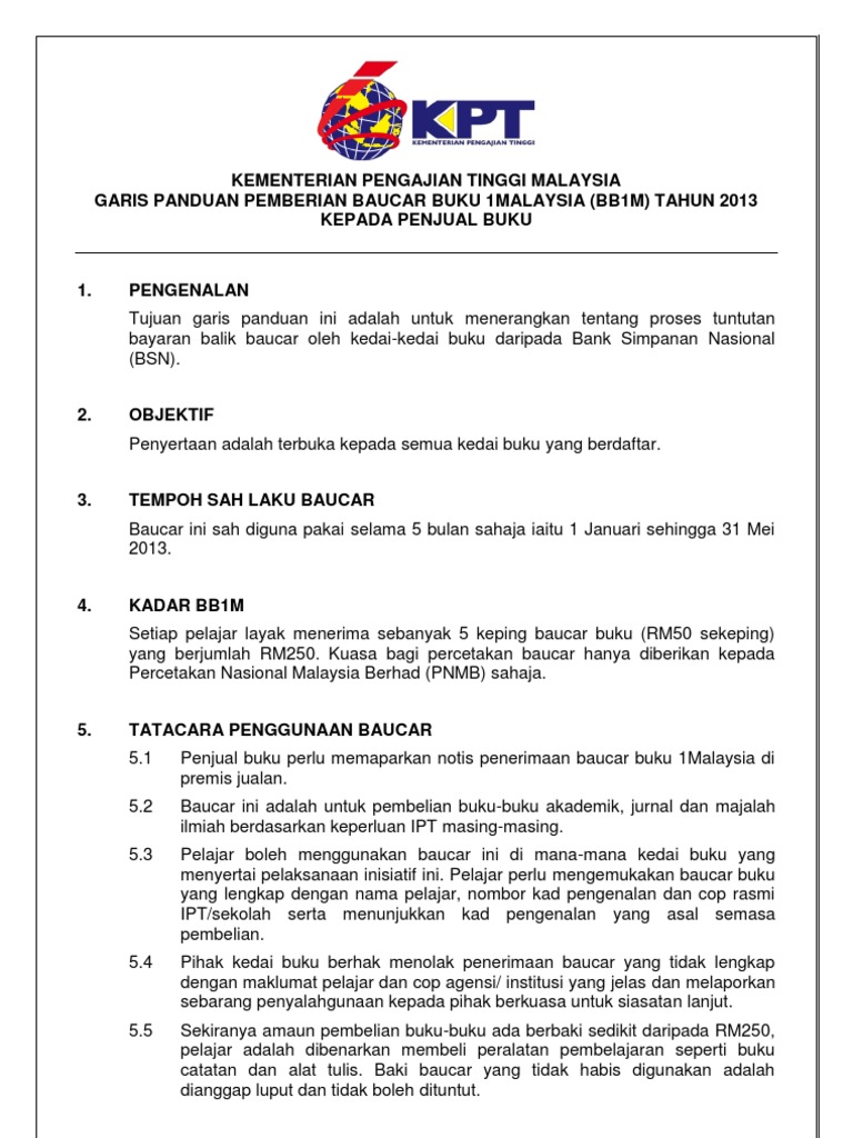 Garis Panduan Pemberian BB1M Kepada Penjual Buku  PDF