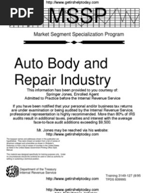 IRS Audit Guide for Autobody and Auto Repair Shops
