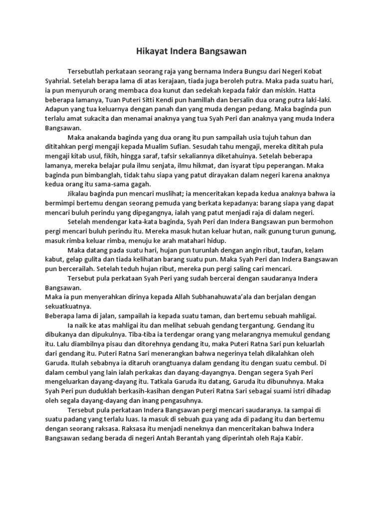 Hikayat Indera Bangsawan