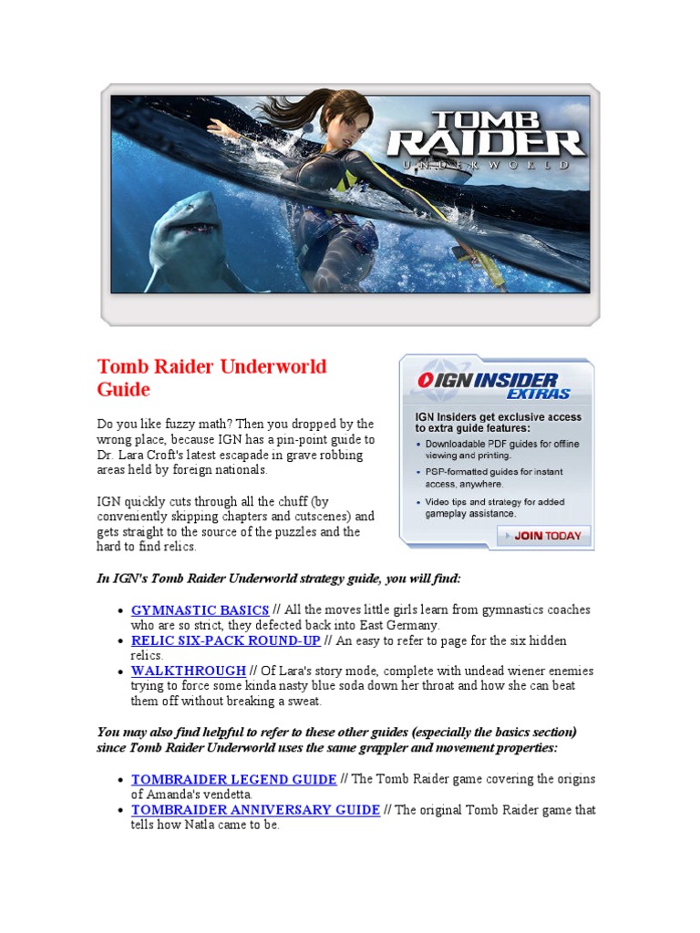 Tomb raider underworld fly mode
