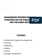 Management Reform Initiatives in the Public Service and the Public Sector