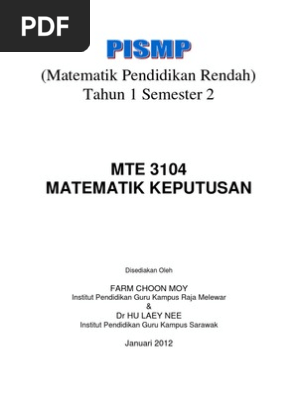 Modul Mte3104 Matematik Keputusan Pdf