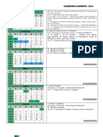 Calendário Acadêmico 2013