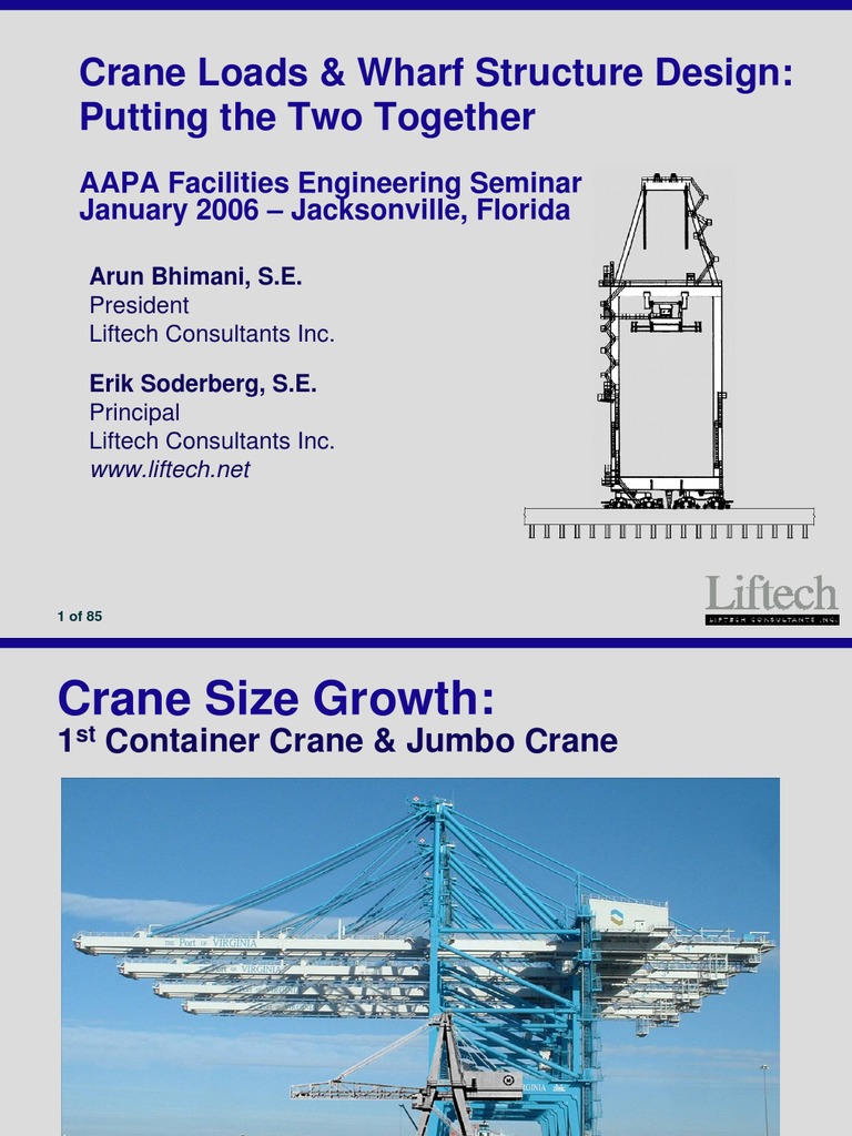 Crane Loads N Wharf Structure | PDF | Structural Load | Crane (Machine)