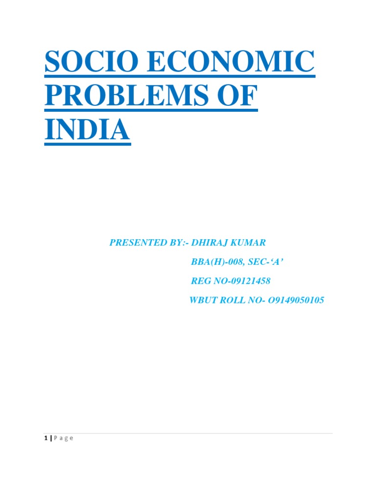 Socio-Economic Issues in India | PDF | Maternal Death | Poverty