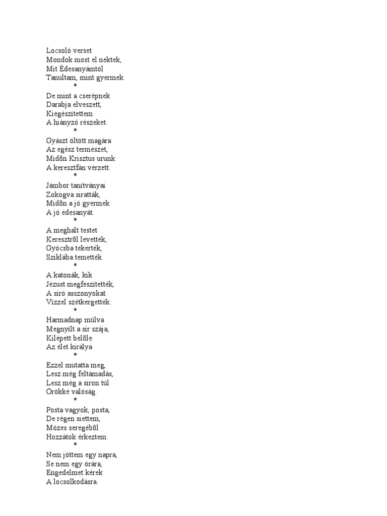 Locsoló Versek | PDF