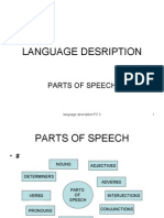 Language Desription: Parts of Speech