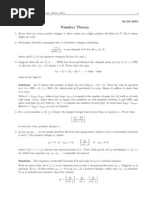 Zuming Feng Number Theory Mathematics Olympiad Coachs Seminar Coachnums Some Solutions 2004 22p