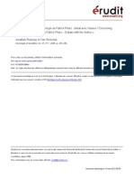 Roberge, J., Sénéchal, Y. (2005) « À propos de Morale et sociologie de Patrick Pharo »