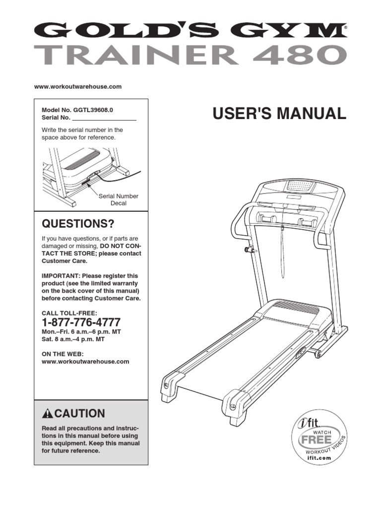 Manual Golds Gym Trainer 480 Modelo GGTL39608.0 PDF PDF Aerobic