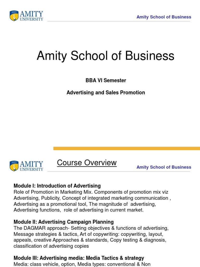 Advertising and Sales Promotion Overview | PDF | Marketing ...