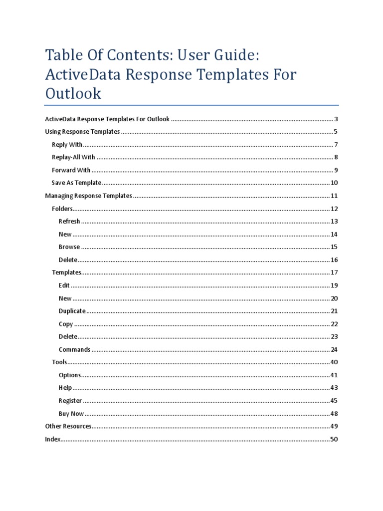 Active Data Response Templates | PDF | Microsoft Outlook | Email
