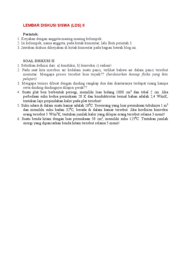 Lembar Diskusi Siswa | PDF