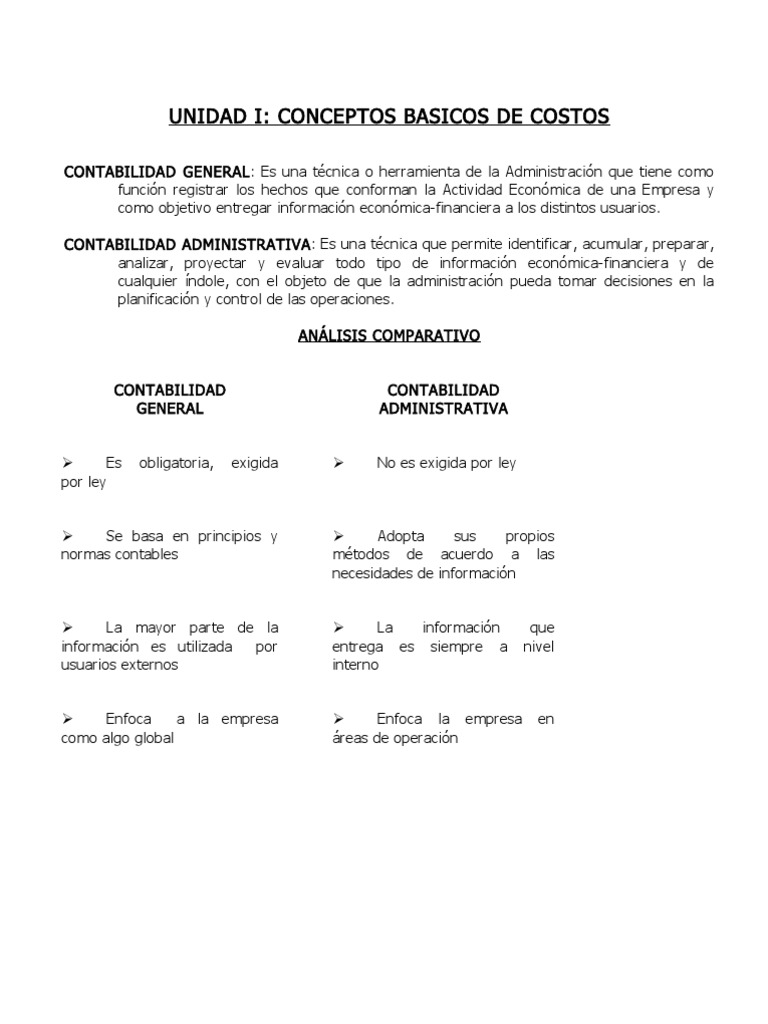 Conceptos Clave en Contabilidad de Costos | PDF | Costo | Presupuesto