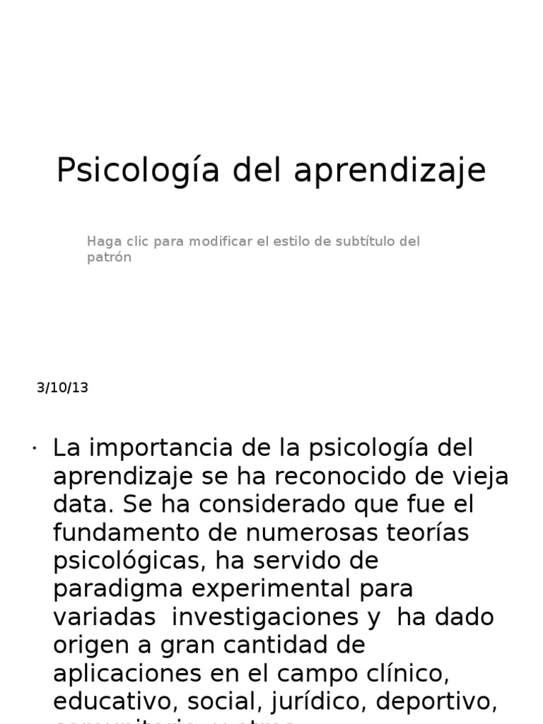 Psicología del Aprendizaje y Motivación | PDF | Aprendizaje | Sicología