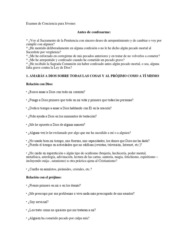 Oracion Antes de Confesarse | PDF