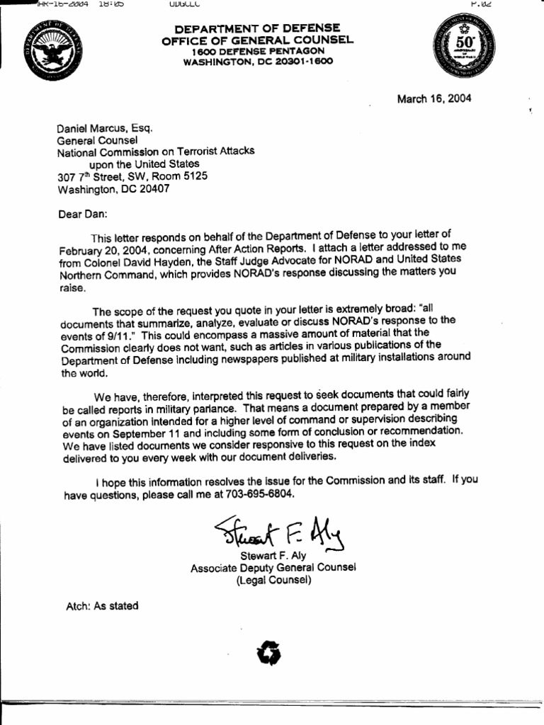 NORAD's 9/11 Response to Commission | PDF | 9/11 Commission | September ...