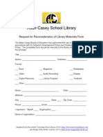 Adair-Casey School Library: Request For Reconsideration of Library Materials Form