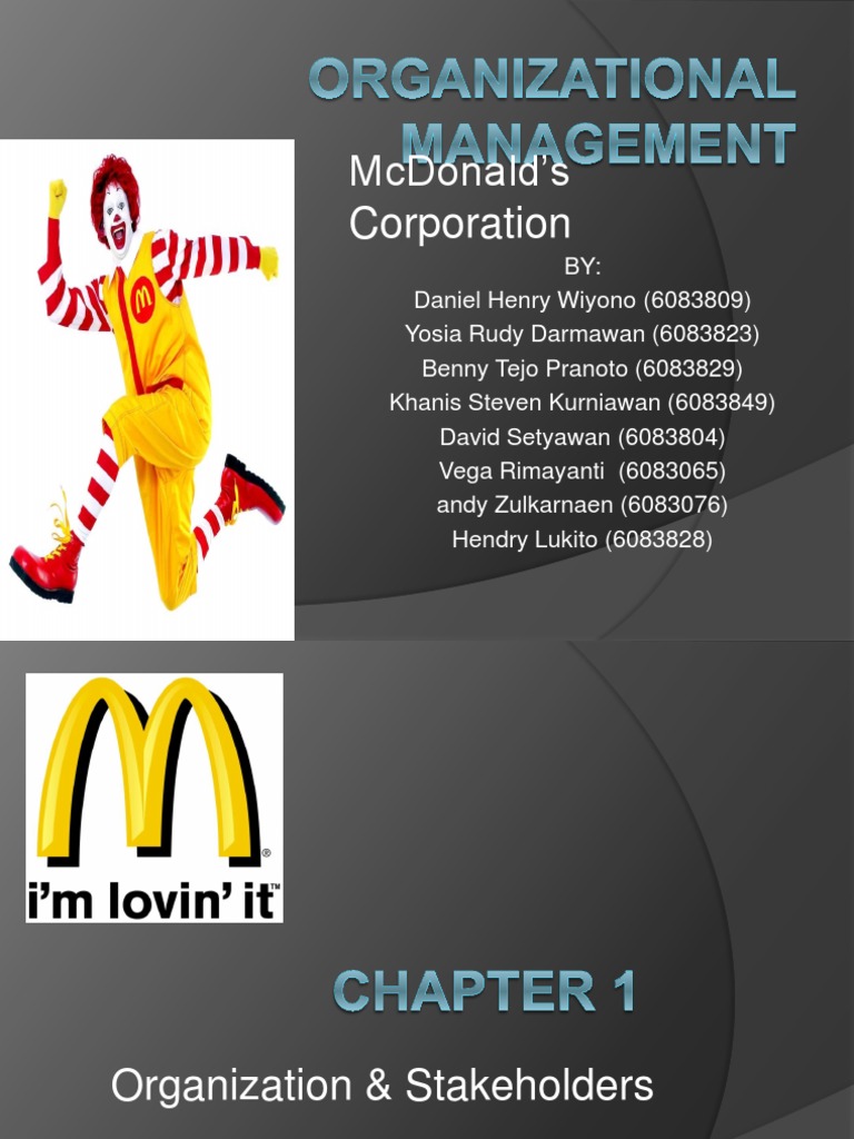 Organizational Management McDonald's Mc Donald's Strategic Management