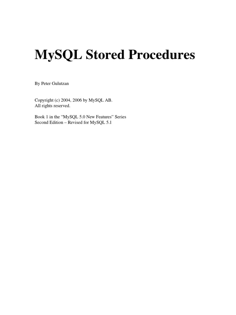 Mysql Stored Procedures | PDF