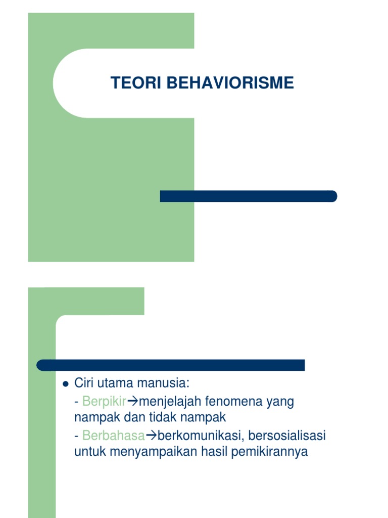Teori Behaviorisme dalam Pembelajaran | PDF | Kesehatan Holistik ...