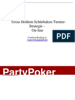 Texas Holdem Schürhaken-Turnier-Strategie - On-Line