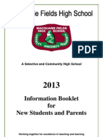 New Student Inforomation Booklet 2013