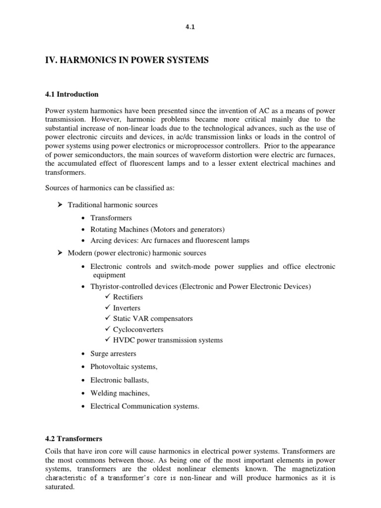 IV. Harmonics in Power Systems | PDF