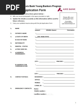 Aybp Job App Form 1 Banks Test Assessment