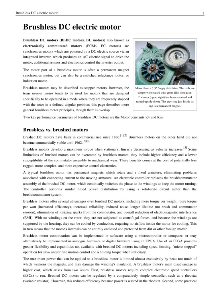 Brushless DC Electric Motor PDF PDF Electric Motor Devices