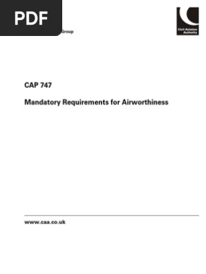 Caa Cap 747 Airworthiness Aircraft Aviation