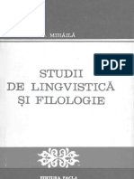 Studii de Lingvistică Şi Filologie