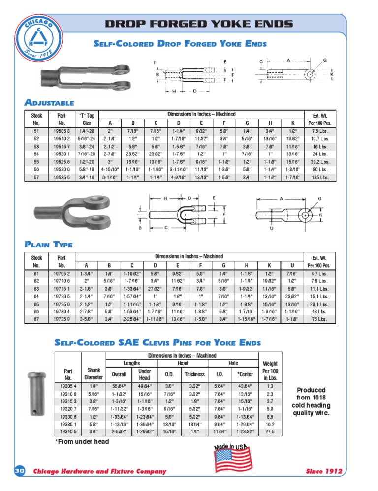 Drop Forged Yoke Ends: S - C D F Y E | PDF | Technology & Engineering