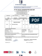 Certificate of Visual Examination and Mpi: International Limited