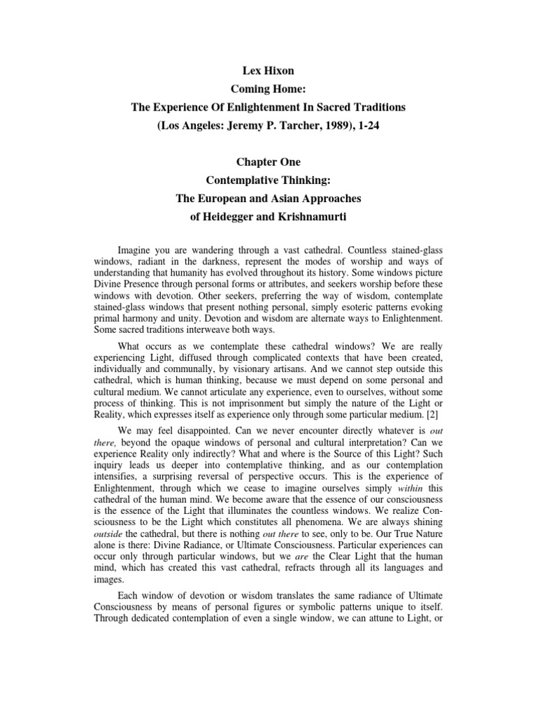 Contemplative Thinking | PDF | Martin Heidegger | Thought