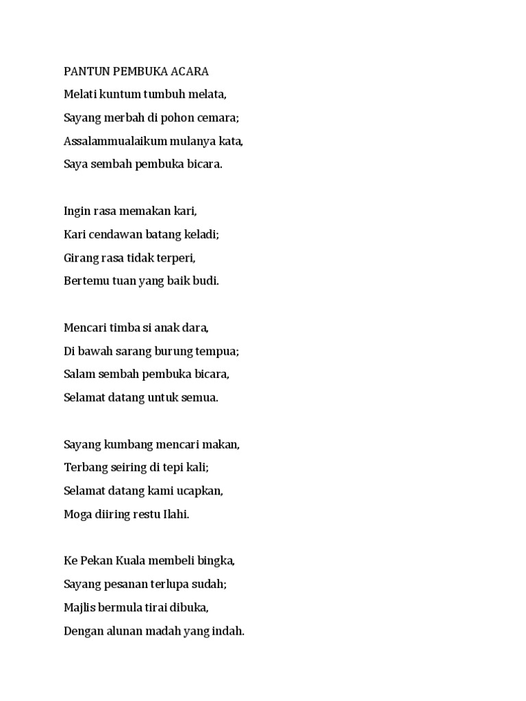 Pantun Pembuka Acara  PDF
