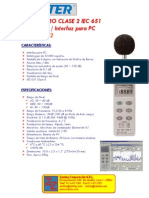 322_Medidor de Sonido Clase 2 IEC 651 Con Datalogger e Inter
