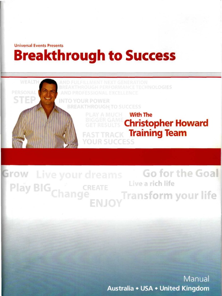 Chris Howard Breakthrough To Success Workbook Credit Finance Mortgage Loan